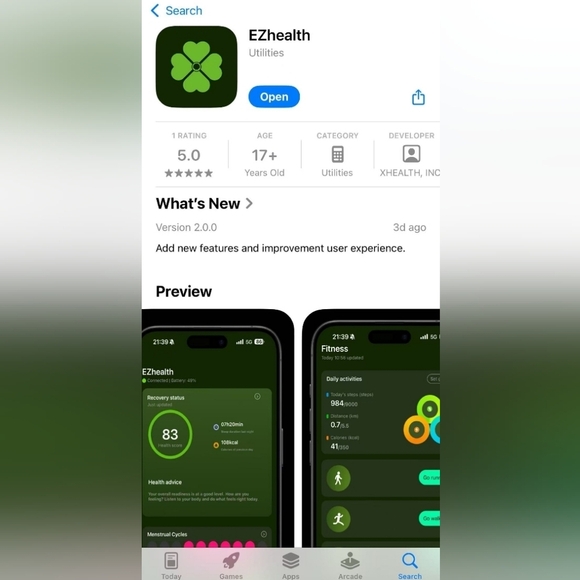 EZhealth EHR1 Smart Wearable Ring - Silver and Black - All Sizes Aval. - Picture 4 of 4